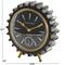 Black Aluminum Gear Clock with Gold Hands and Legs